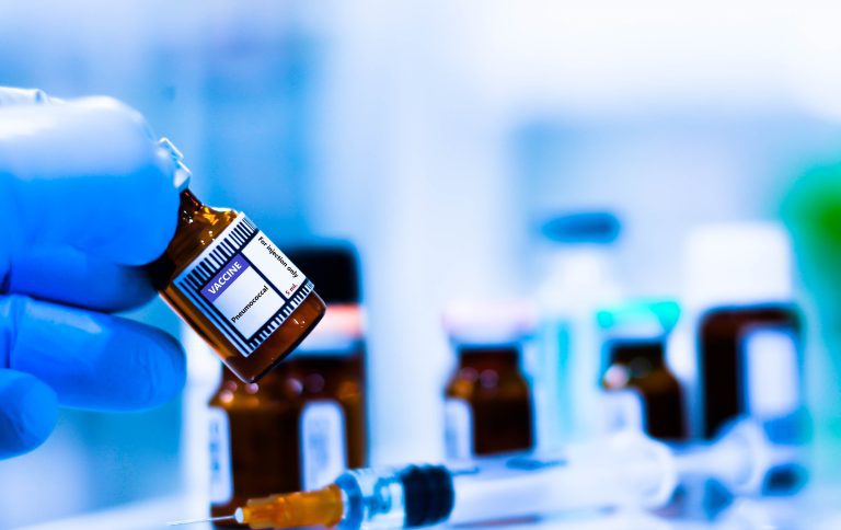 Vaccine bottles and syringes for injection