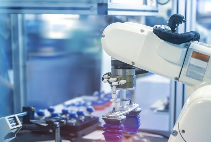 stock photo of a robot working in a laboratory