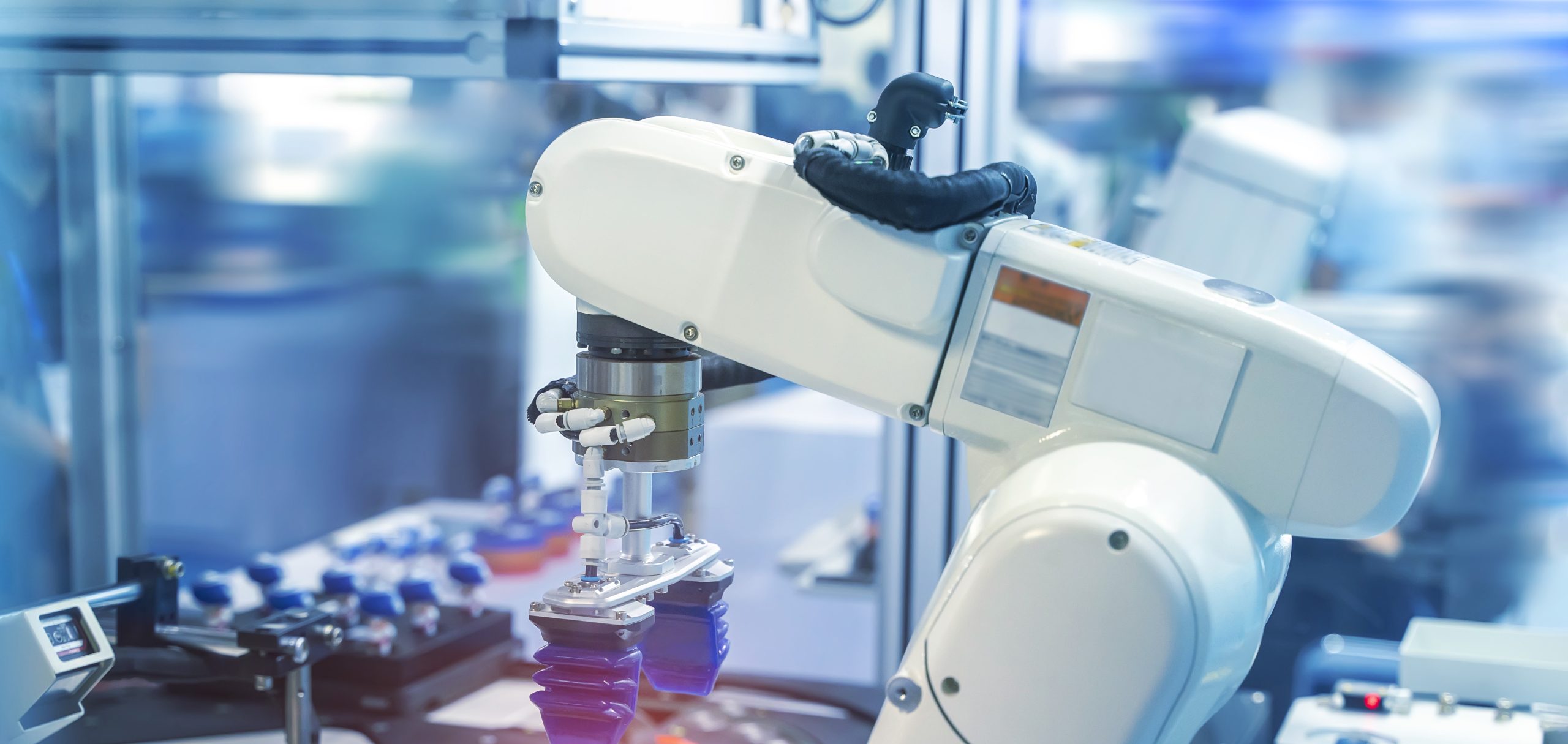 stock photo of a robot working in a laboratory